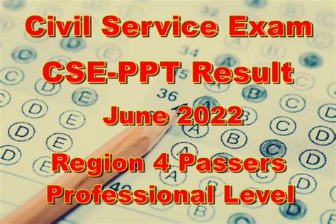 REGION 4 PASSERS: June 2022 Civil Service Exam CSE Results, Profes.